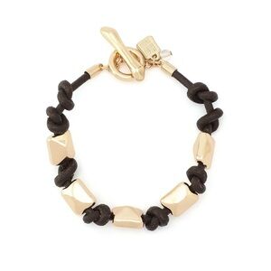 Robert Lee Morris Soho Gold Heirloom Charms Pyramid Woven Bracelet